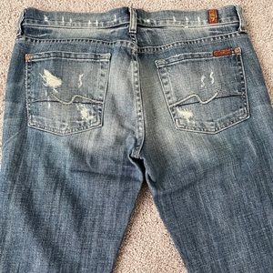 Women’s denim jeans distressed